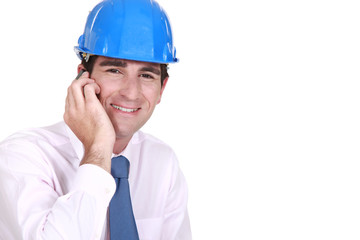 Confident entrepreneur on phone