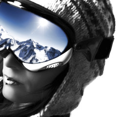 femme et son masque de ski - 40148725