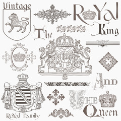 Obraz premium Set of Vintage Royalty Design Elements - High Quality - in vect