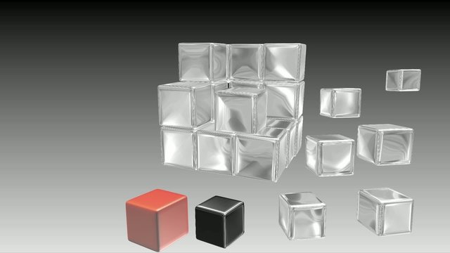 cubes in movement of black gradient background