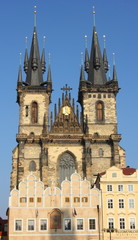 Fototapeta na wymiar Church of our Lady before Tyn Prague Czech Republic
