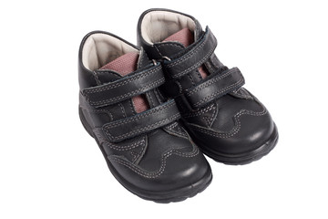 kid's shoes from the black leather