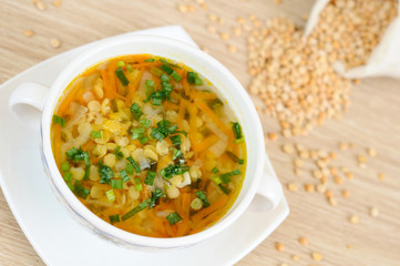A delicious pea soup  home cooking