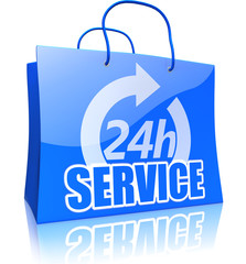 Einkaufstasche 24-Sunden-Service, blau