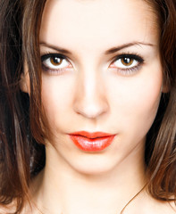 beautiful young woman's face