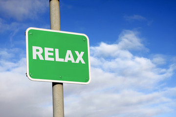 Green relax sign