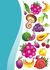 Fresh fruits  and berries background