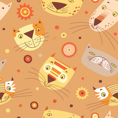 Cats faces pattern