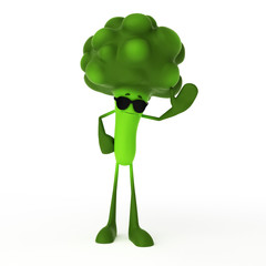 3d rendered illustration of a food character - broccoli