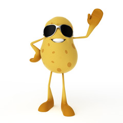 Obraz premium 3d rendered illustration of a food character - potato