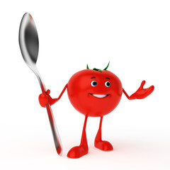 3d rendered illustration of a food character - tomato
