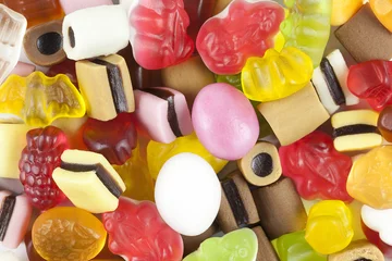 Abwaschbare Fototapete Süßigkeiten bunte Nascherei