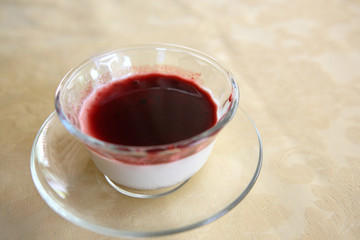 Cherry Panna Cotta pudding