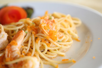 spaghetti with shrimp