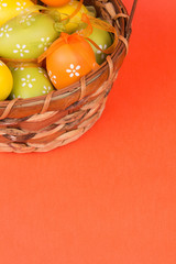 Easter eggs in a basket