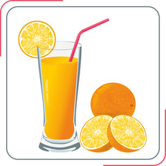 Orange juice and oranges