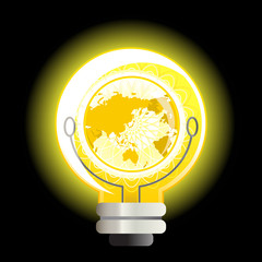 Yellow World Light Bulb