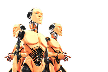 Cyber men in different colors and directions