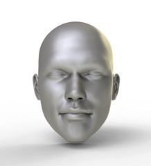 silver human mask