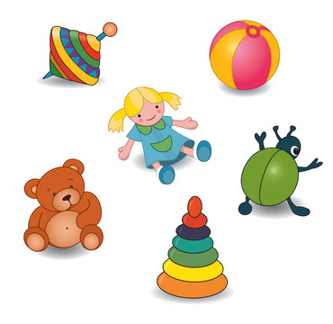 Set of baby's toys elements.Vector illustration