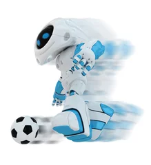 Crédence de cuisine en verre imprimé Robots Robot mignon jouer au football