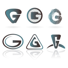 Set of letter G designs