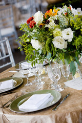 wedding table set for a catered event