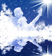 Engel im Himmel am Wasser