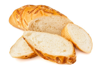 cut white bread loaf