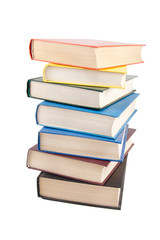 stack of books isolated on white