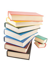 stack of books isolated on white