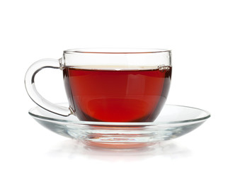 Black tea in glass cup