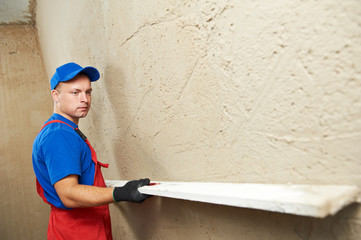 Plasterer at work