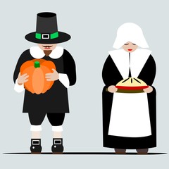 Pilgrims giving thanks