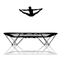 silhouette of girl on trampoline - 40171540