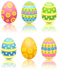 Set of colorful Easter eggs