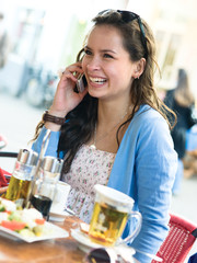 Young woman in cafe