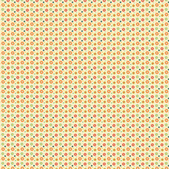 Retro flowers and green dots pattern