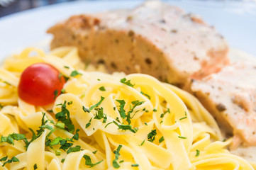 pasta and smoked salmon