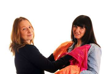 Two girls at the shopping