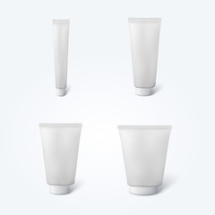 Set of 4 blank cosmetic tubes