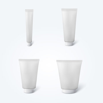 Set of 4 blank cosmetic tubes