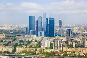 Fototapeta na wymiar Nowoczesne wieżowce w Moscow City, Russia