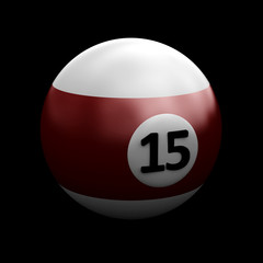 Colorful pool ball over black