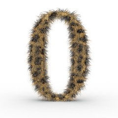 Texteffekt Haare Leopard Zahl 0