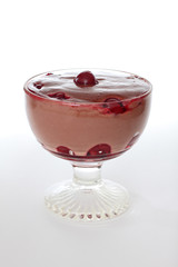 Sour cherry chocolate pudding