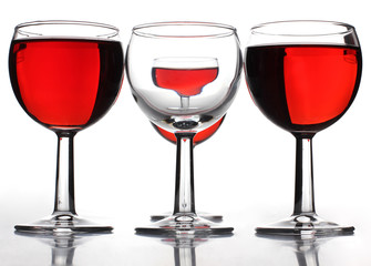 Red wine in glasses