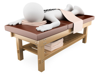 Fototapeta premium 3D woman receiving hot stone massage