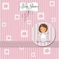 new baby girl announcement card