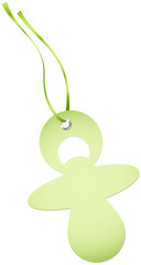 Hangtags Green Pacifier Green Bow